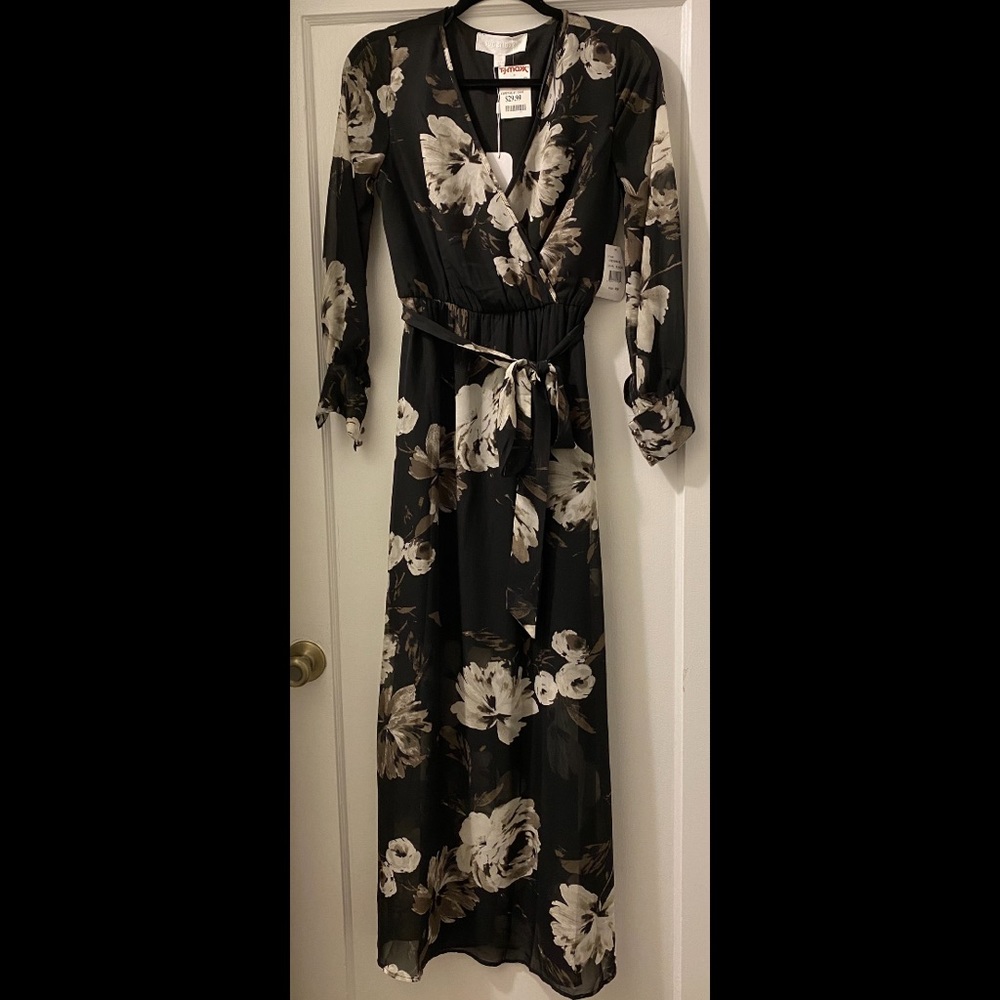 Black and white floral dress